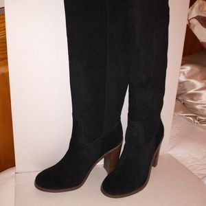 Coach Effie Pull on Knee Black Suede round toe 10m